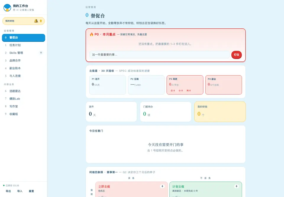 YiShu · 内容创作管理台 界面预览